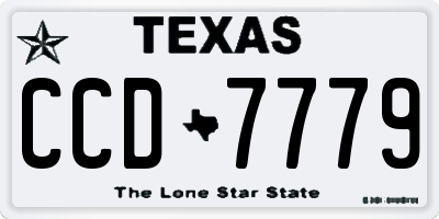 TX license plate CCD7779