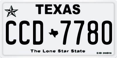 TX license plate CCD7780