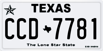 TX license plate CCD7781