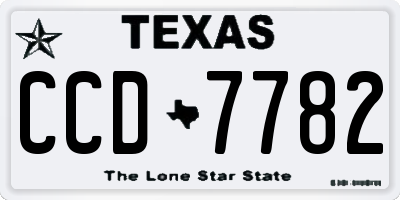 TX license plate CCD7782