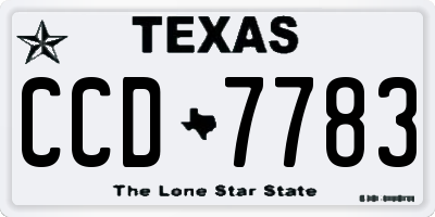 TX license plate CCD7783