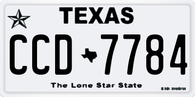 TX license plate CCD7784