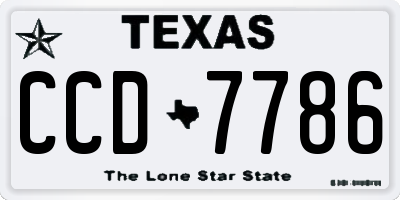 TX license plate CCD7786