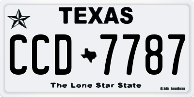 TX license plate CCD7787