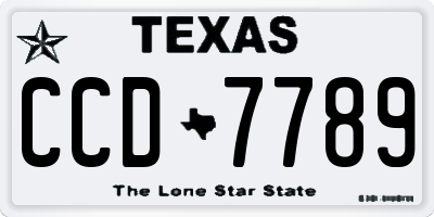 TX license plate CCD7789