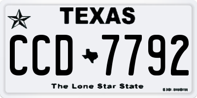 TX license plate CCD7792