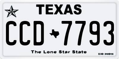 TX license plate CCD7793