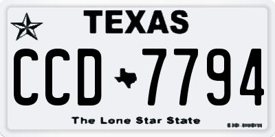TX license plate CCD7794