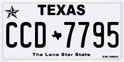 TX license plate CCD7795