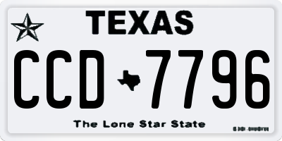 TX license plate CCD7796