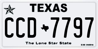 TX license plate CCD7797