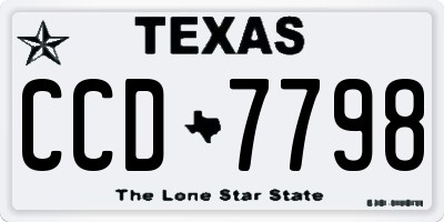TX license plate CCD7798