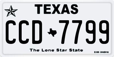 TX license plate CCD7799