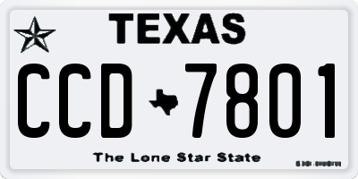 TX license plate CCD7801