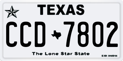 TX license plate CCD7802