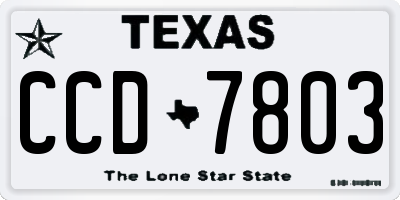 TX license plate CCD7803