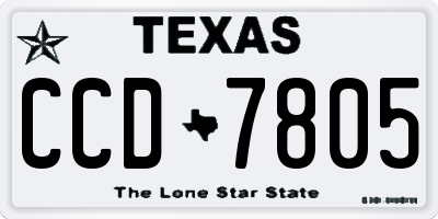 TX license plate CCD7805