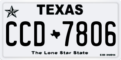 TX license plate CCD7806