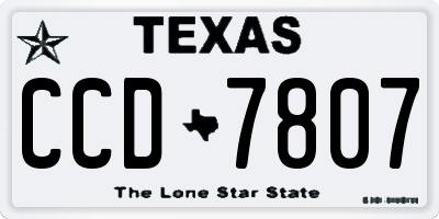 TX license plate CCD7807