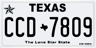 TX license plate CCD7809