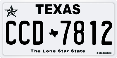 TX license plate CCD7812