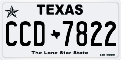 TX license plate CCD7822