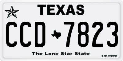 TX license plate CCD7823