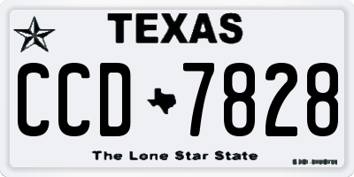 TX license plate CCD7828
