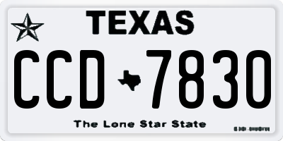 TX license plate CCD7830