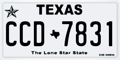 TX license plate CCD7831