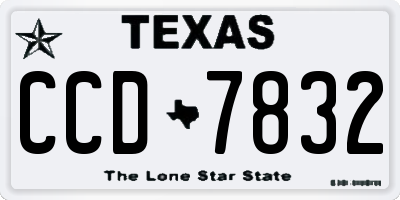 TX license plate CCD7832
