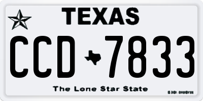 TX license plate CCD7833
