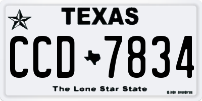 TX license plate CCD7834