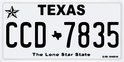 TX license plate CCD7835