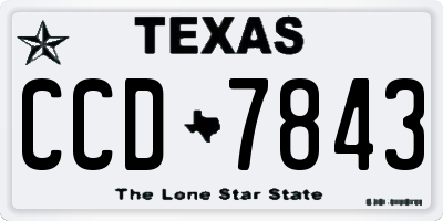 TX license plate CCD7843