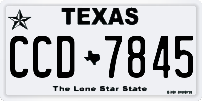 TX license plate CCD7845