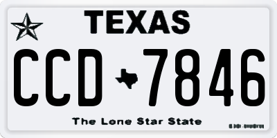 TX license plate CCD7846