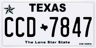 TX license plate CCD7847