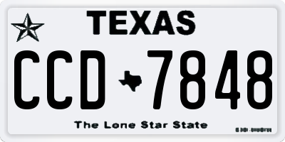 TX license plate CCD7848