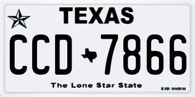 TX license plate CCD7866