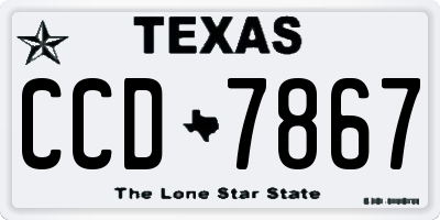 TX license plate CCD7867