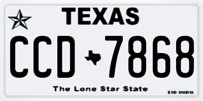 TX license plate CCD7868