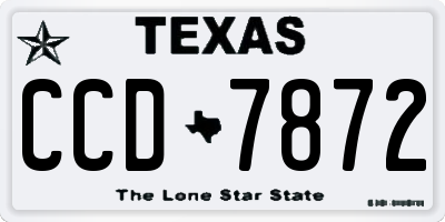 TX license plate CCD7872