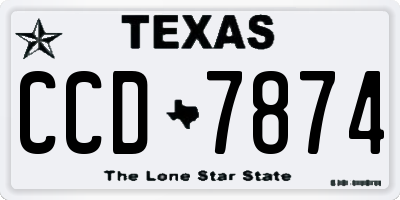 TX license plate CCD7874