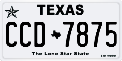 TX license plate CCD7875