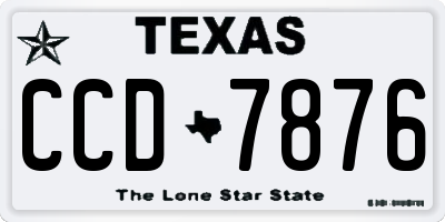 TX license plate CCD7876