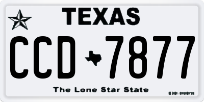 TX license plate CCD7877