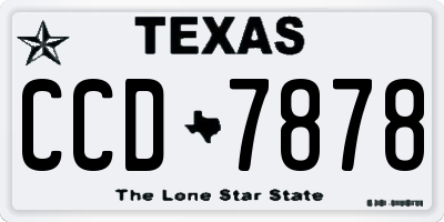 TX license plate CCD7878