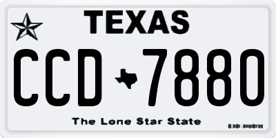TX license plate CCD7880