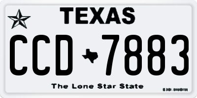 TX license plate CCD7883
